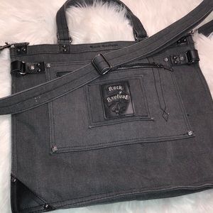 Rock Revival Black Denim Crossbody Bag Excellent